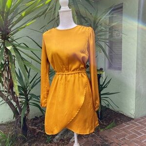 Gold Dress Long Sleeve Dress